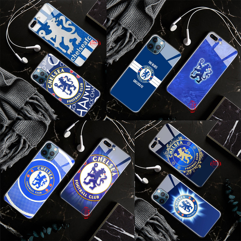 เคสโทรศัพท์มือถือกระจกนิรภัย ลาย Chelsea สําหรับ iPhone 14 15 Pro Max L64 FC