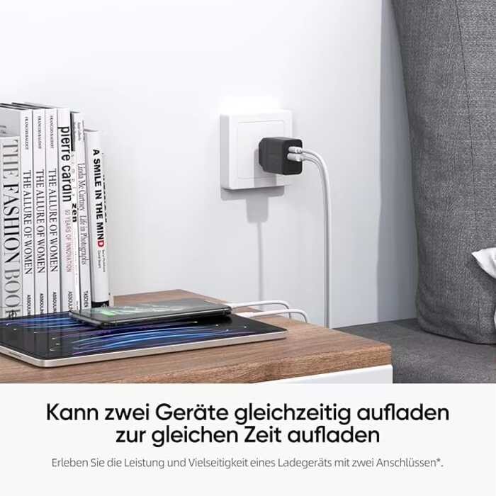 ❥ ARZOPA 35 W C PD 3.0 Gan Charger 2 พอร์ต USBC แหล่งจ่ายไฟสําหรับโท