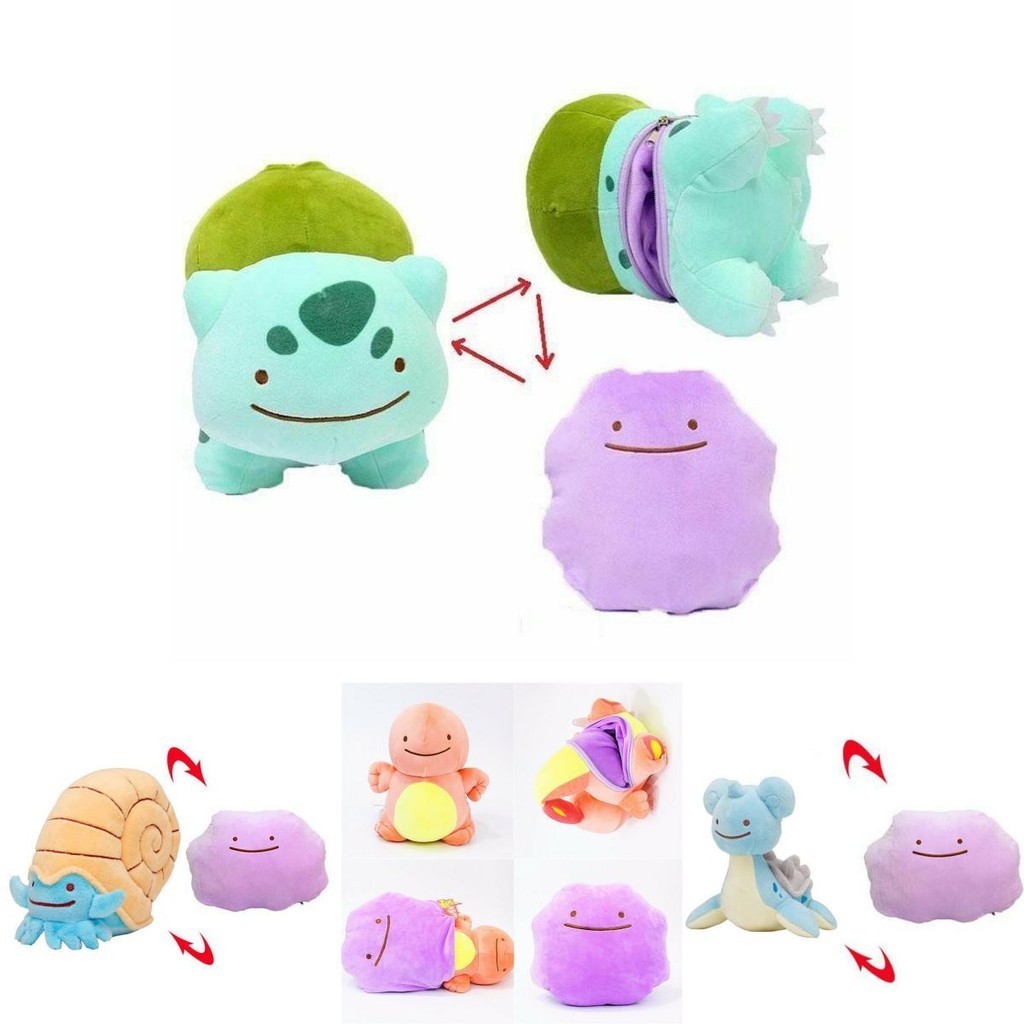 ของเล่นเด็กของขวัญตุ๊กตาโปเกมอน Pikachu Bulbasaur Ditto metamon 4-8 นิ้ว