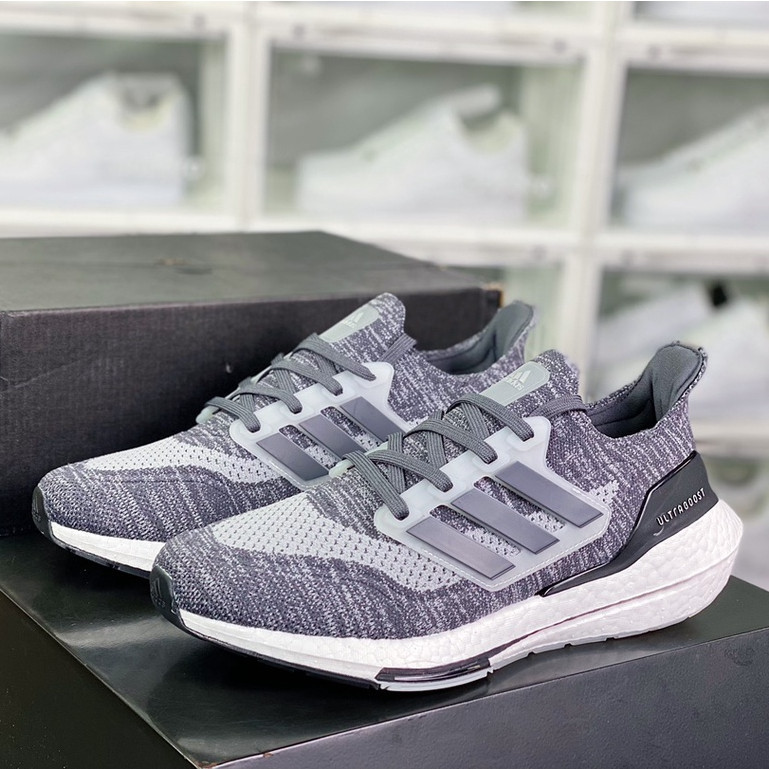 COD Adidas Ultra Boost 21 Grey White UB 21 Casual Sport Running Shoes Sneakers For Men Women GV7724