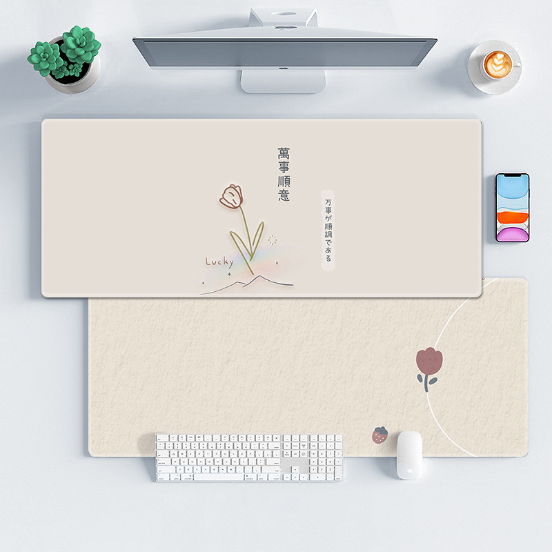 DIY แผ่นรองเมาส์สําหรับเล่นเกมเรียบง่ายดอกไม้สุนทรียศาสตร์คอมพิวเตอร์ Mousepad XXL Playmat ยางธรรมชาติพรมสํานักงานคอมพิวเตอร์