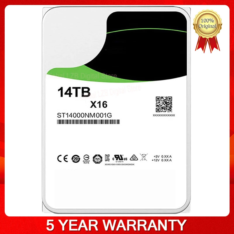 ฮาร์ดดิสก์ ST14000NM001G 7E8 14TB 512n SATA 256MB HDD แคช 3.5 นิ้ว Enterprise Hard Drive HDD 14TB 72