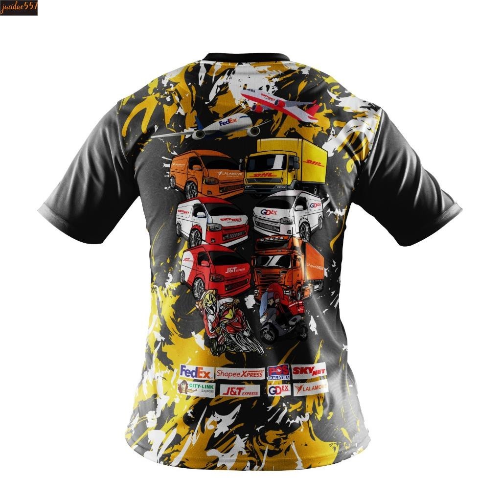 BAJU JERSI COURIER JNT POSLAJU FEDEX SKYNET(สินค้าคงคลัง)