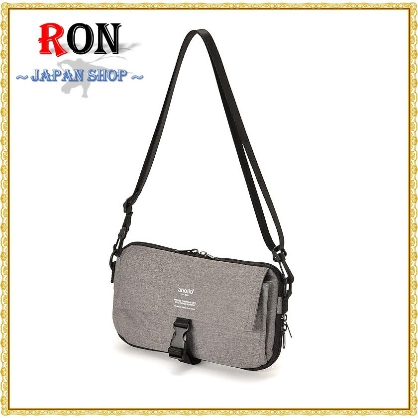 [Anello] กระเป๋าสตางค์ กระเป๋าสะพายไหล่ อเนกประสงค์ ขนาดเล็ก ขยายได้ สีเทา At-H1152