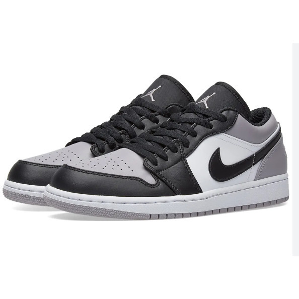 100% Original Nike Air Jordan 1 Low Light Smoke Grey Shadow Toe Mens Black White