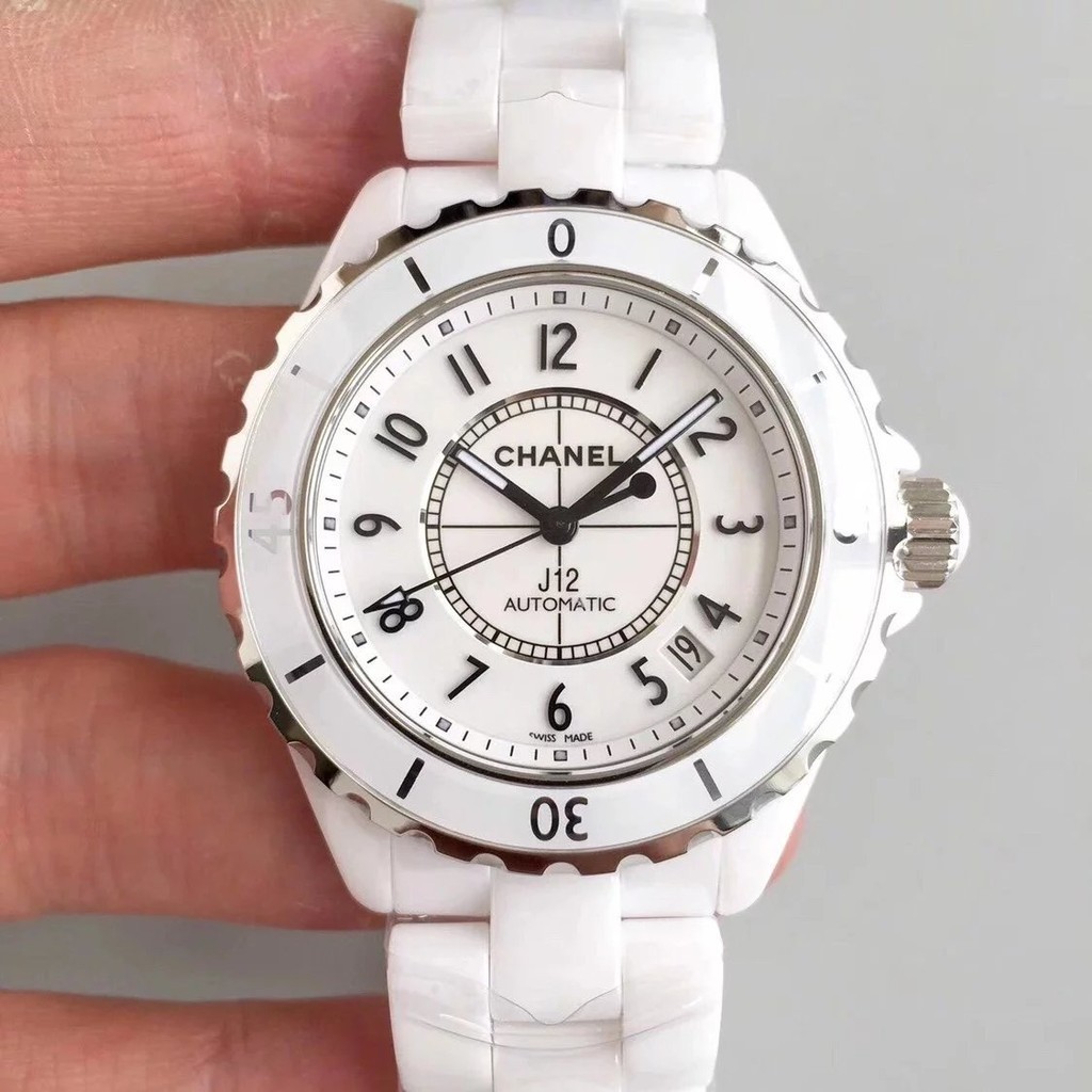 Chanel J12 นาฬิกาข้อมือเซรามิก สีขาว 38 มม. พร้อมกลไกอัตโนมัติ 2892 ความลึกของผลิตภัณฑ์ ของแท้ กันน