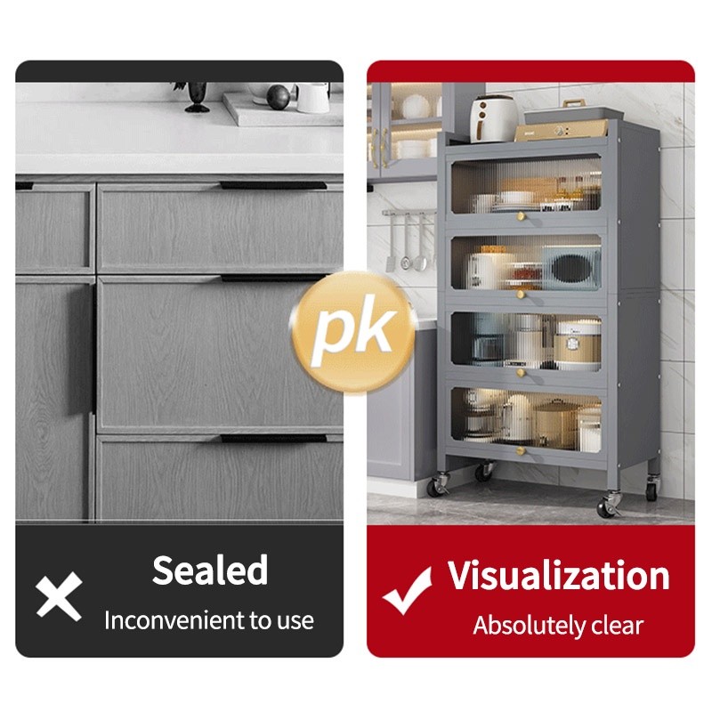 hot🔥การประกันคุณภาพ🔥 import Rak Kabinet Dapur Kitchen Cabinet Rack Microwave Oven Cabinet Kitchen