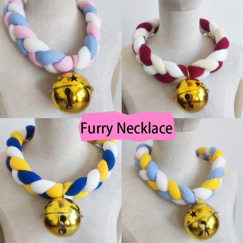 Furry สร้อยคอ Fursuit อุปกรณ์เสริม Braided Choker สําหรับปาร์ตี้ฮาโลวีนสัตว์คอสเพลย์ Props ราคาถูก Shopee Lazada