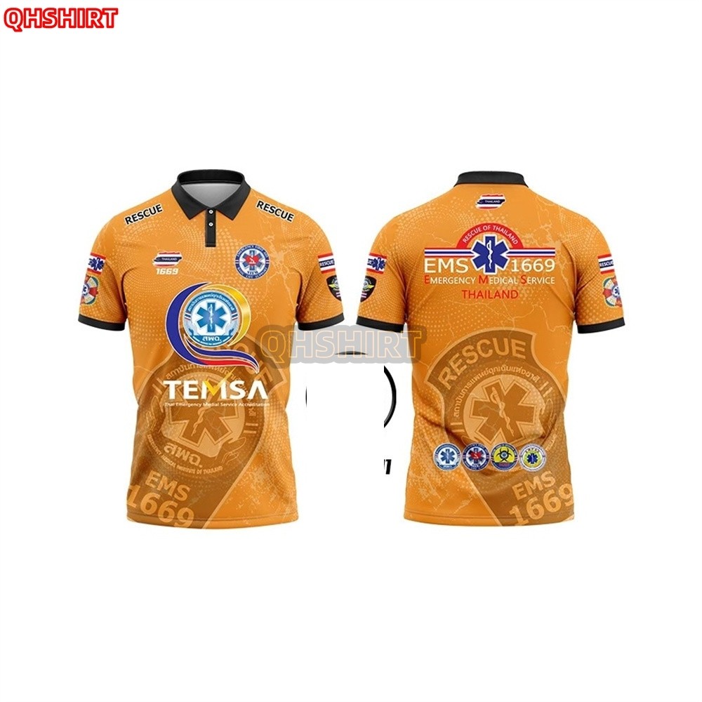 "เสื้อโปโล EMS เสื้อเชิ้ตพิมพ์ลายคอปก 3 มิติ เสื้อโปโลแขนสั้นขนาดใหญ่เนื้อไมโคร โปโลลำลองแนวสตรีททุกวัน "