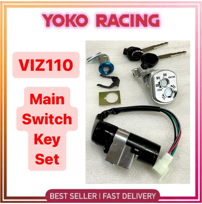 Ottimo VIZ 110 VIZ110 VIZ-110 จุดระเบิดสวิทช์หลักชุดสวิทช์สวิทช์หลัก Suis Key Rumah Kunci Ottimo VIZ