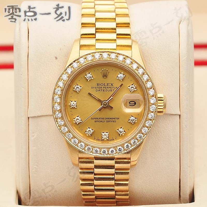 Rolex Rolex นาฬิกาผู้หญิง Log Type 18k Gold เครื่องจักรอัตโนมัติ 69178 เพชรด้านหลัง