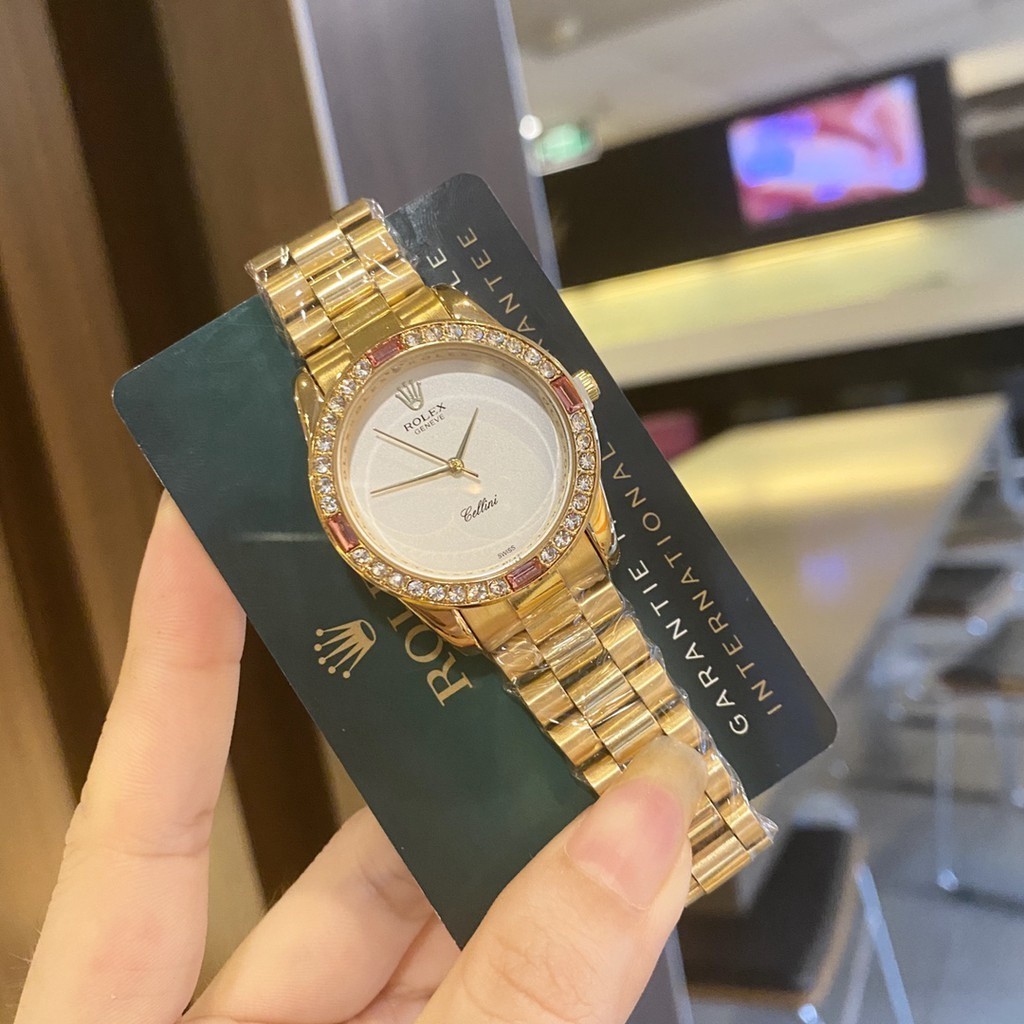 Rolex การเคลื่อนไหวนําเข้า 33mm นาฬิกาผู้หญิง
