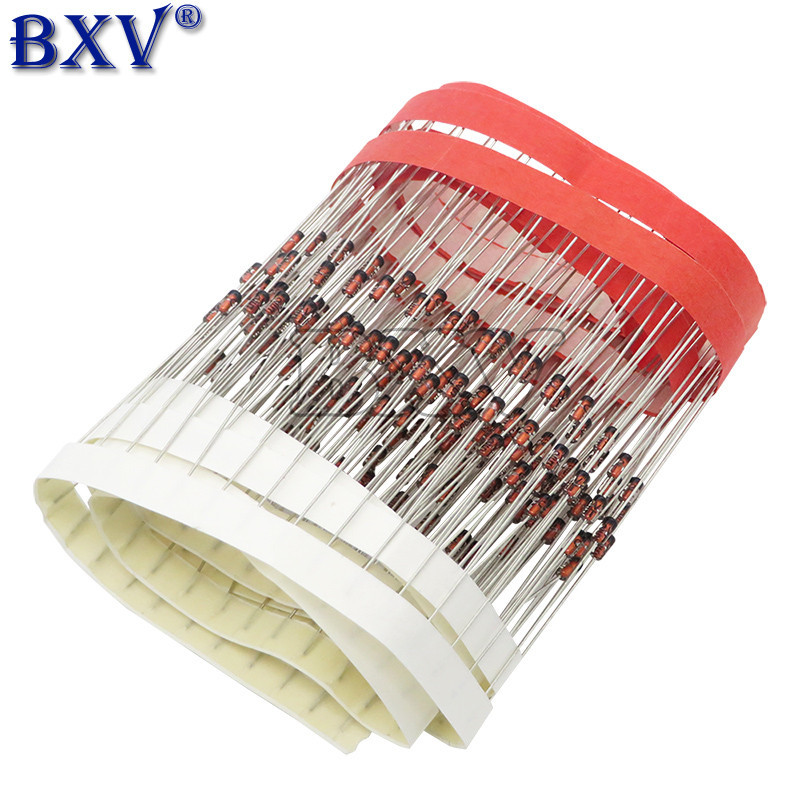 ซีเนอร์ไดโอด 1W DO-41 3V 3V3 3V6 3V9 4V3 4V7 5V1 5V6 6V2 6V8 7V5 8V2 9V1 10V 11V 12V 13V 1N4733A 1N4742A 1N4728A HJXRHGAL 100 ชิ้น