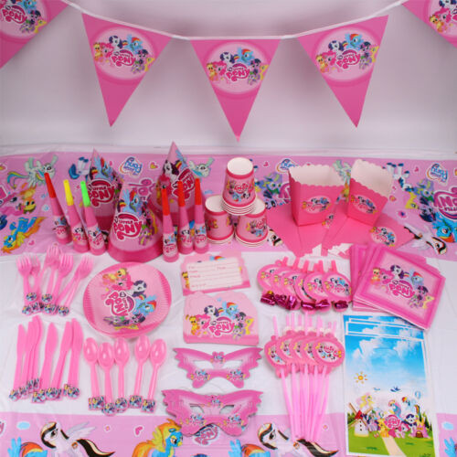 ชุดจานชาม ลาย My Little Pony เหมาะกับงานปาร์ตี้วันเกิด สําหรับเด็กผู้หญิง