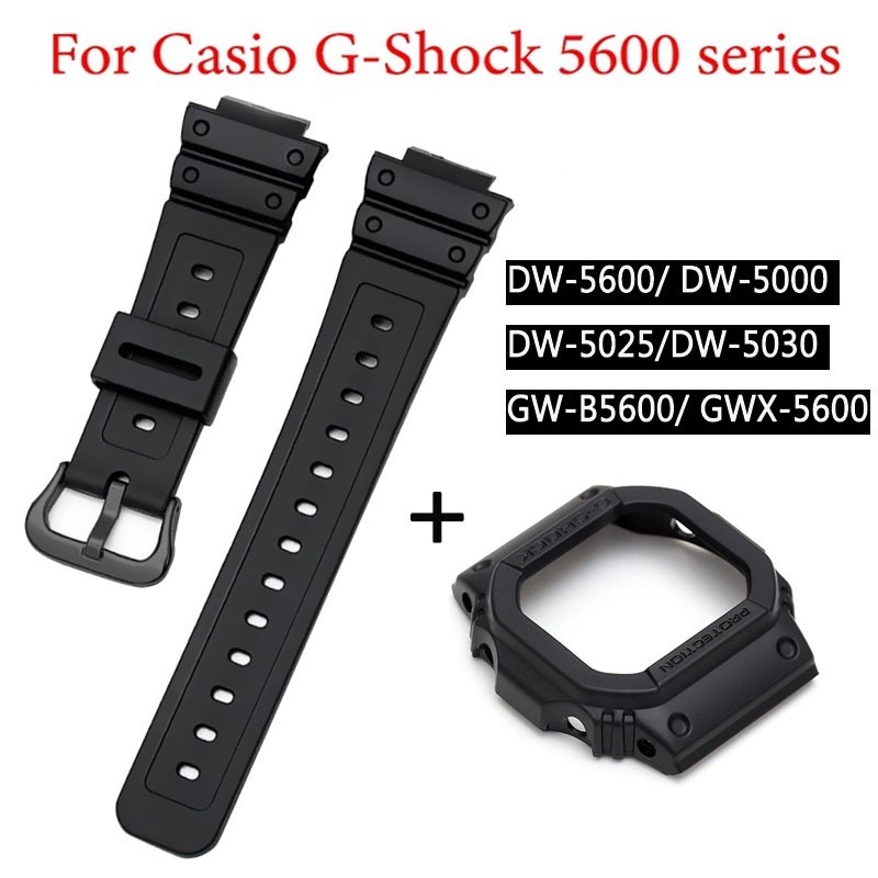 กรอบนาฬิกาข้อมือซิลิโคน พร้อมสายคล้อง สําหรับ Casio G-Shock DW-5600E DW-5700 DW-5735 GW-B5600 GWX-5