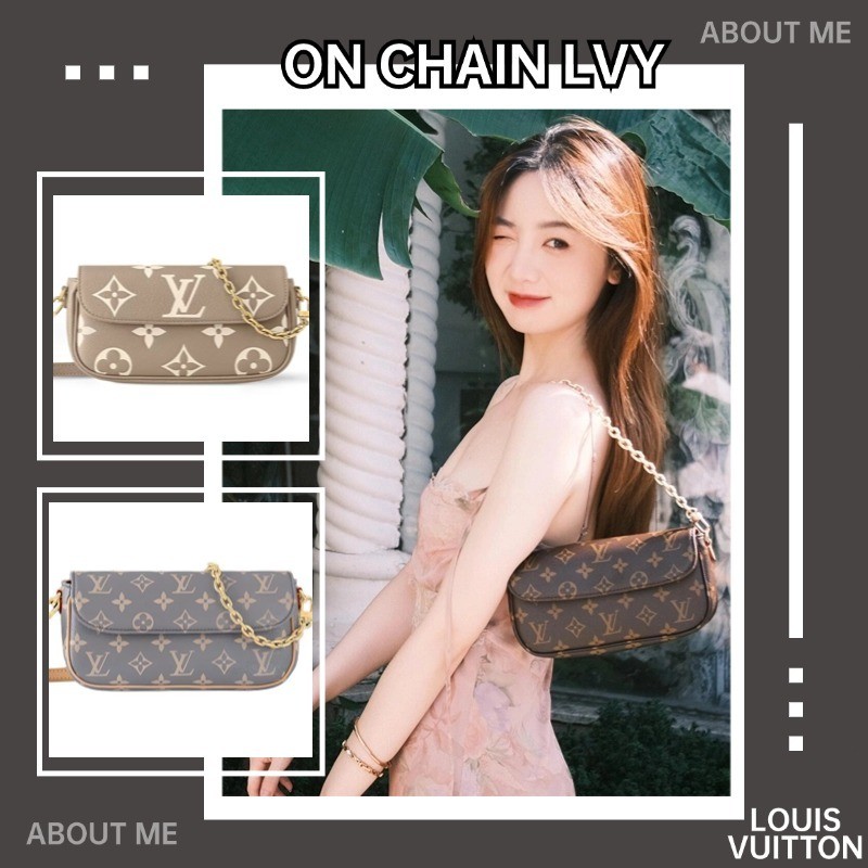 Louis Vuitton Wallet On Chain Ivy Bag LV Women's Chainรักแร้กระเป๋าWOC Flip Crossbody Bag M81911