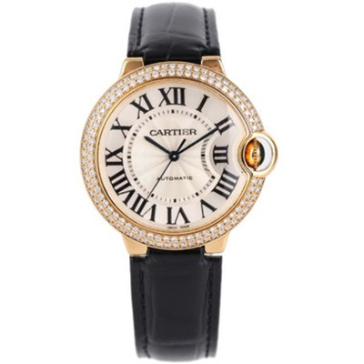 Cartierr Blue Balloon Ladies Watch 18k Rose Gold Back Diamond Automatic Mechanical Watch W6900456