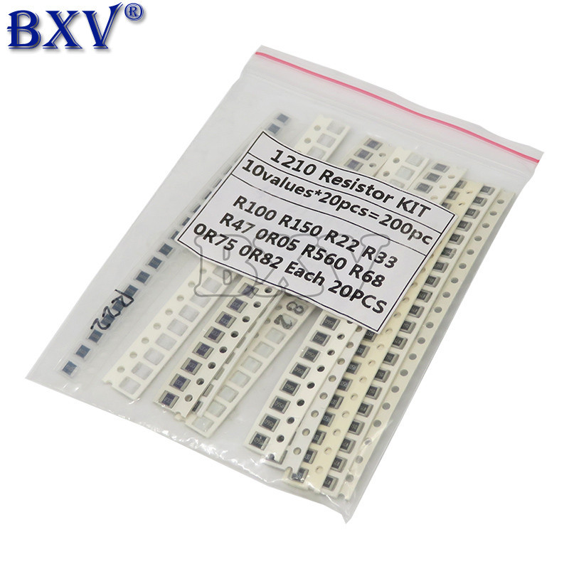 200PCS 660PCS 720PCS 4000PCS 0402 0603 0805 1206 1210 2512 1% 5% SMD Resistor Kit 10K 100K 1R 100R 2