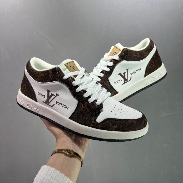 Louis Vuitton x Nike Air Jordan 1 Low Cut Basketball Shoes Casual Sports Sneakers for Men&amp;Women