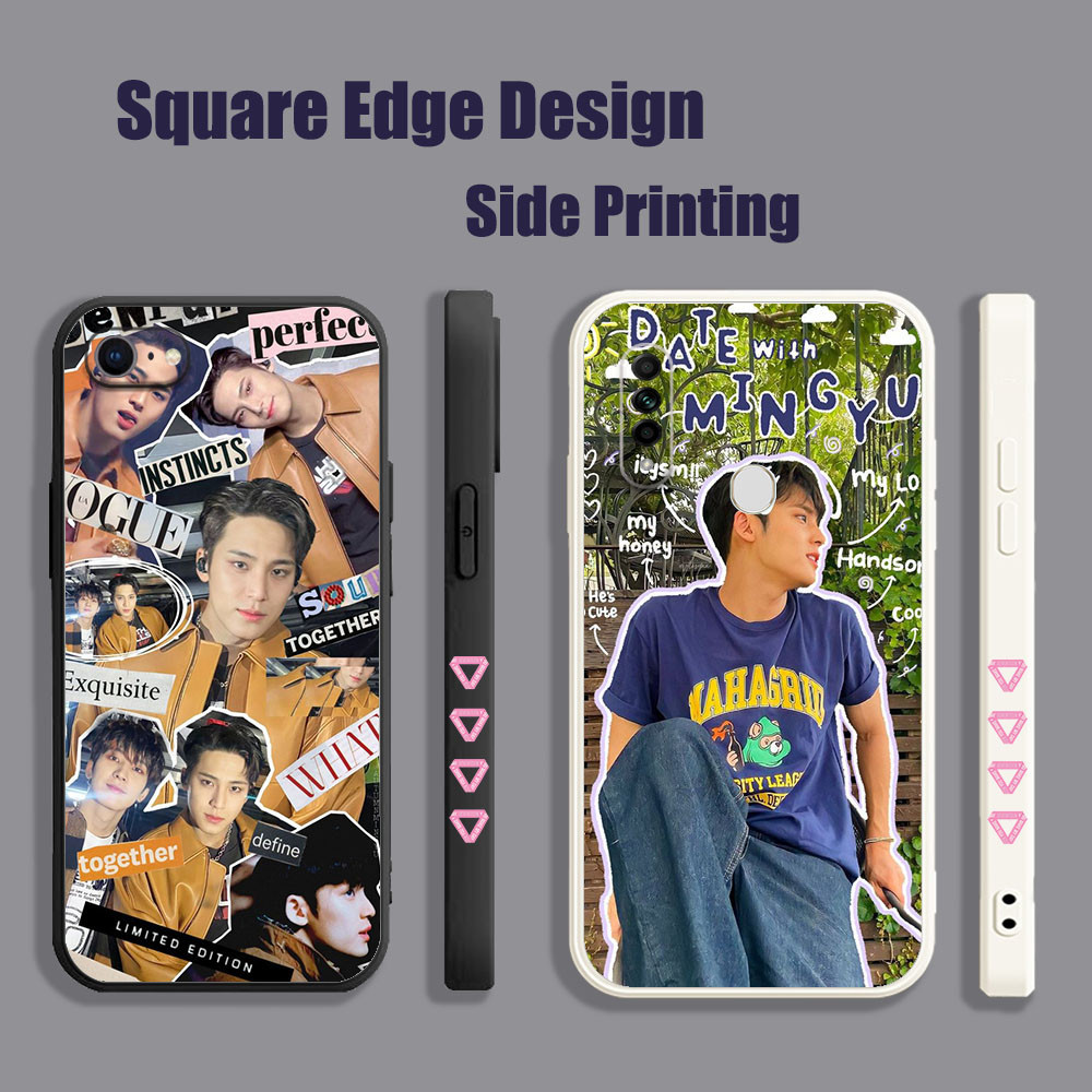 ปลอกสําหรับ OPPO A12 A3S A5S A5 A7 A15 A15S A16 A16S A12E Mingyu SEVENTEEN สติกเกอร์น่ารัก NX005 เคส