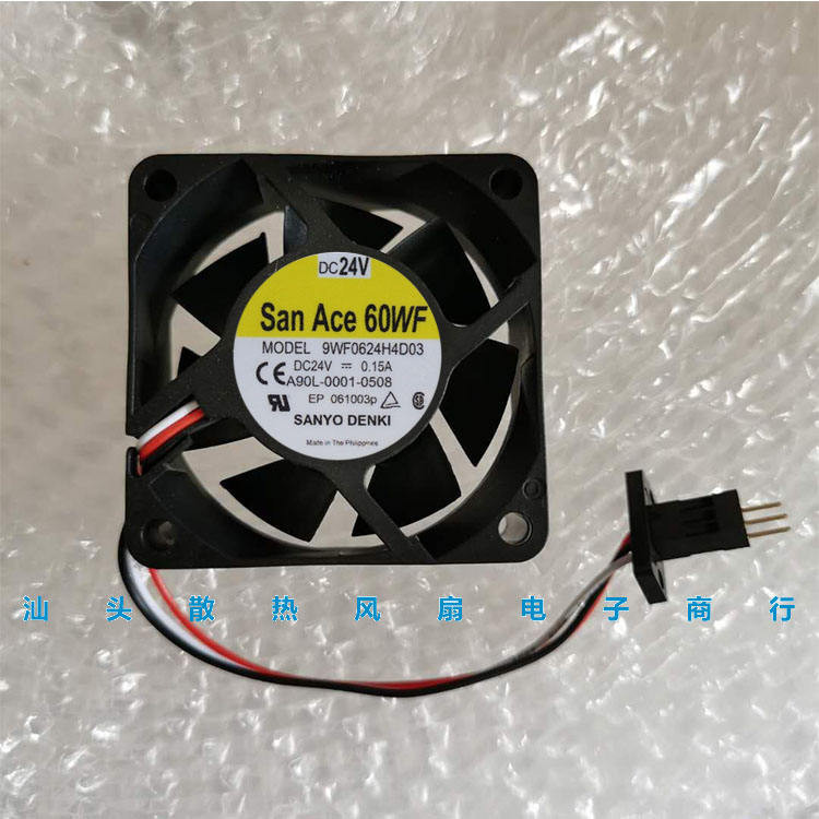 พัดลมระบบ Sanyo Fanaco ของแท้ 9wf0624h4d03 24V 0.15A A90L-0001-0508