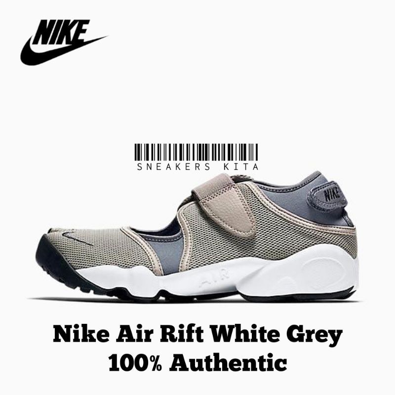 Nike Ninja Air Rift รองเท้าแตะ สีเทา สีขาว 896283-001 ของแท้ 100%