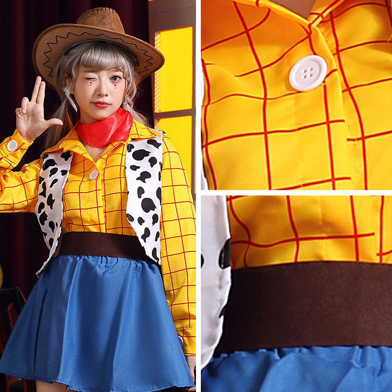 Toy Story Jessie ชุดสําหรับผู้หญิงคาวบอยตะวันตก Woody ชุดสําหรับชายผู้ใหญ่ฮาโลวีนคอสเพลย์เครื่องแต่งกายชุด - รูปที่ 4