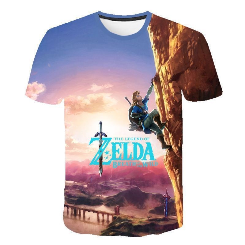 Hot Games The Legend of Zelda: Breath of the Wilderness 3D พิมพ์ผู้ชายเสื้อยืดฤดูร้อนแฟชั่นชายหญิงแข