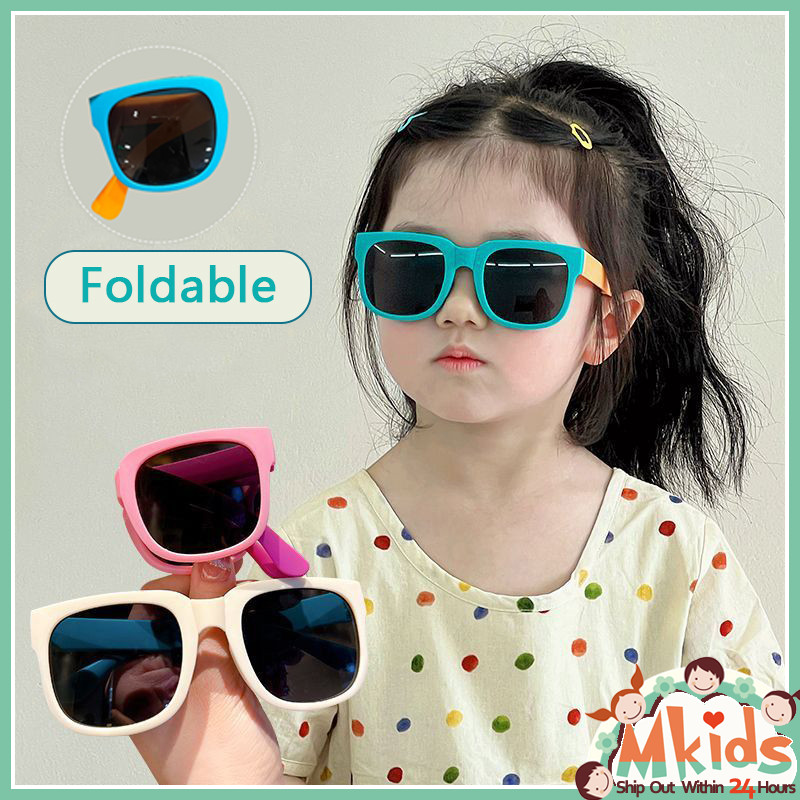 [MKIDS Fashion] แว ่ นกันแดดสําหรับเด ็ กผู ้ หญิงแว ่ นตาพับได ้ หลายสีสําหรับถ ่ ายภาพเด ็ กชายป ้ องกันรังสียูวีฤดูร ้ อน Shade แว ่ นตาเด ็ ก