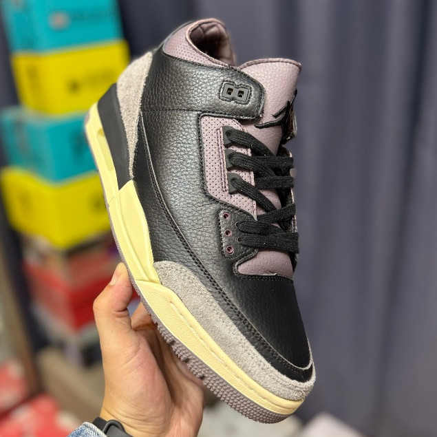 ♞,♘,♙รองเท้าบาสเก็ตบอล A Ma Maniere x Air Jordan 3 Retro "Black" FZ4819-001 bv