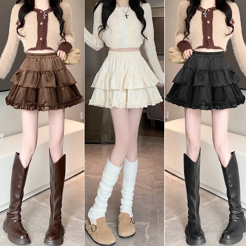 หนากํามะหยี่สีทองเค้กสั้นจีบชั้นเย็บพองผู้หญิง ป้องกันแสงสะท้อน
