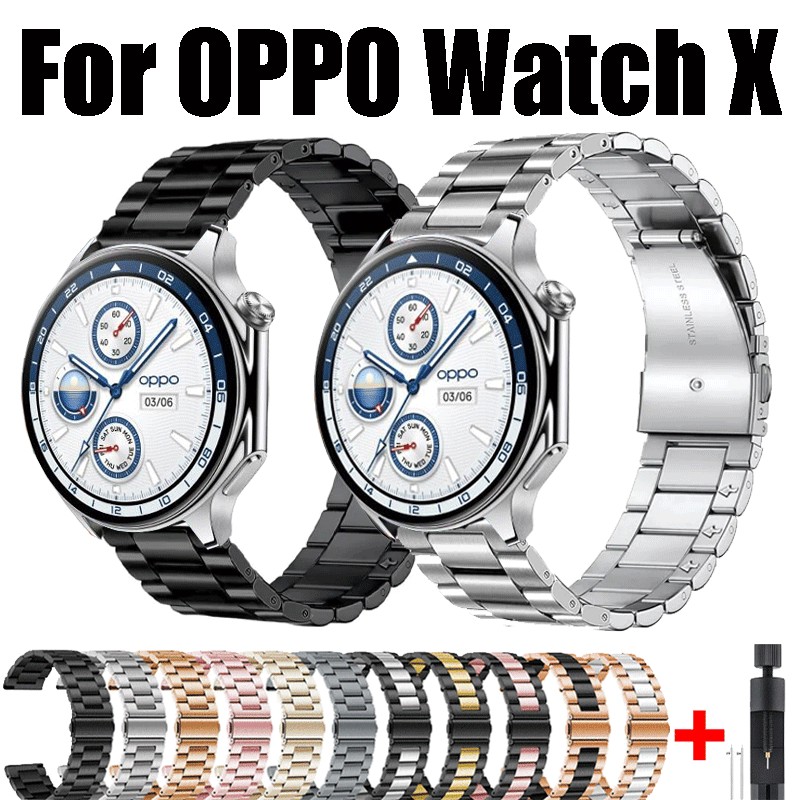 สาย OPPO Watch X สายนาฬิกาข้อมือ สเตนเลส โลหะ อุปกรณ์เสริม สําหรับ oppo watch x สาย นาฬิกาอัฉริยะ