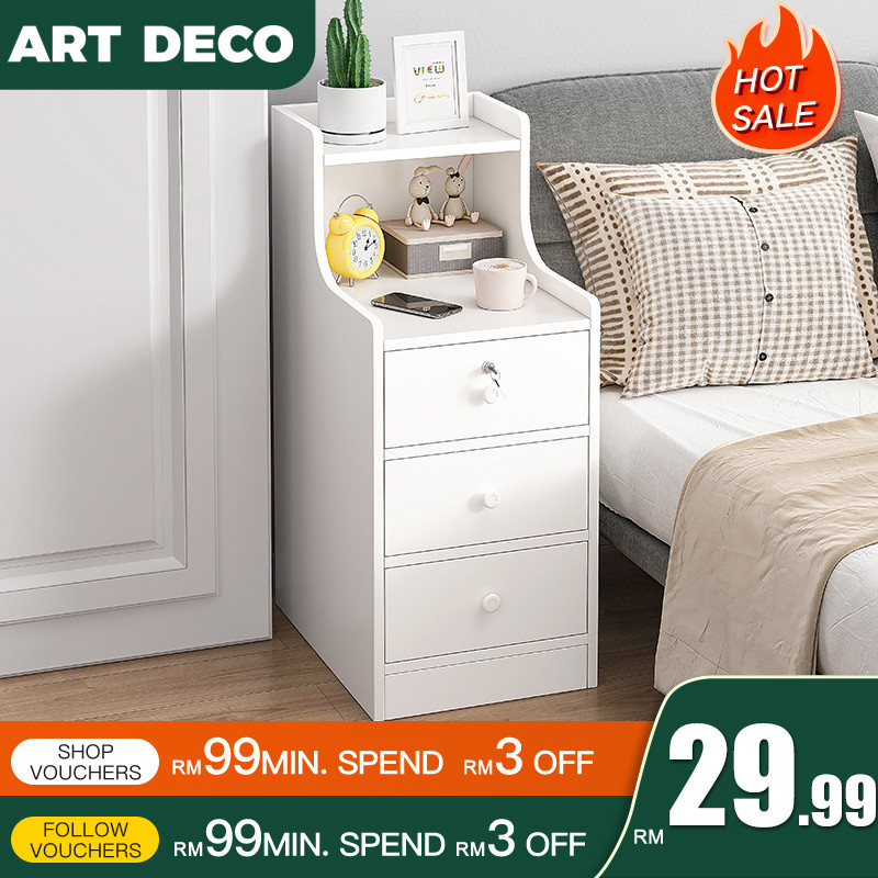 hot🔥การประกันคุณภาพ🔥 import Side Table Drawer Bedside Table Bed Side Table With Locker Table Claw