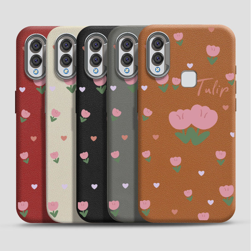 สําหรับvivo 1901 1902 1704 1940 1906 1907 1920 1915 1807 1811 1817 1816 1820 V2026 V2028 V2043 V2048 ปลอกInsแฟชั่นมินิทิวลิปหนังเนื้อนุ่มTPU Ultraบางฝาครอบโทรศัพท์