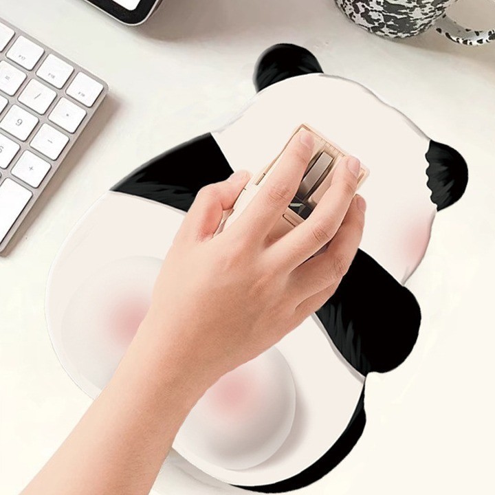 แผ่นรองเมาส์แพนด้าน่ารักพร้อมที่วางข้อมือยางกันลื่นแผ่นรองคอมพิวเตอร์ 3D การ์ตูนน่ารักแผ่นรองเม้าส์สําหรับ PC คอมพิวเตอร์แล็ปท็อปเกม