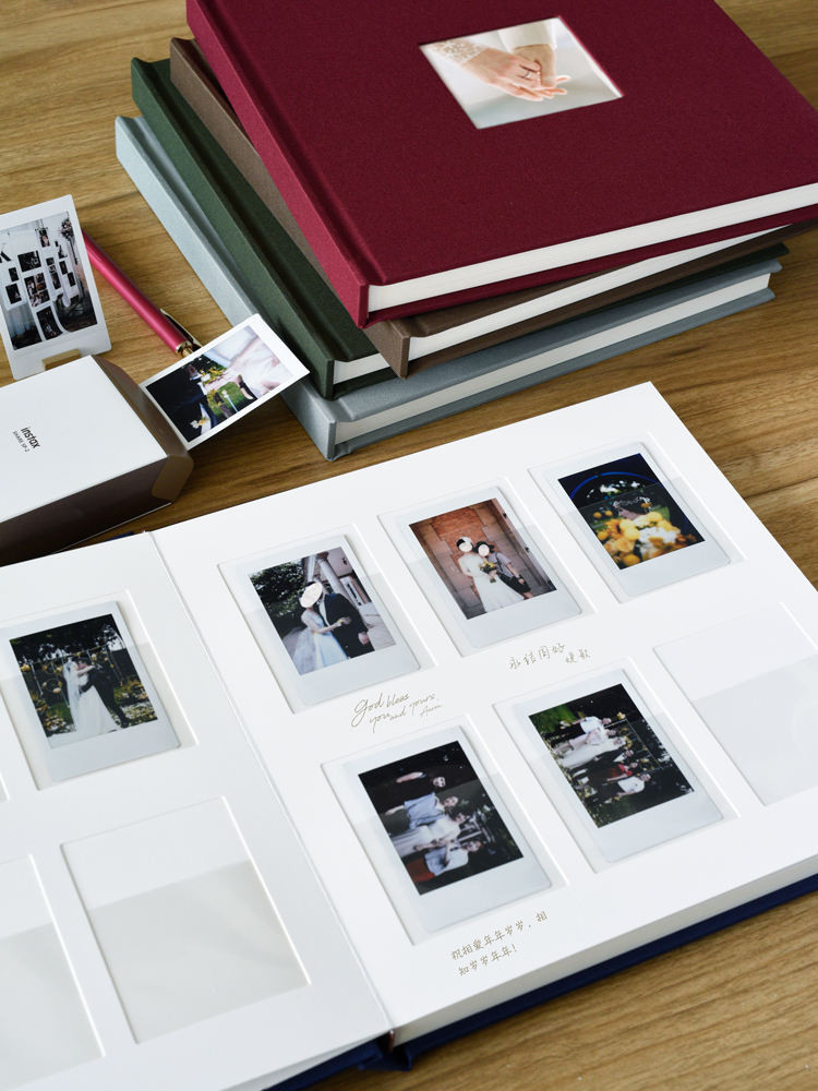 กระดาษTravel ภาพวาดกระดาษของขวัญช่องเสียบการ์ดมินิโพลารอยด์ 10 ซม. ป้ายแต่งงาน-ใน หนังสือความจุขนาดใหญ่อัลบั้มครบรอบ