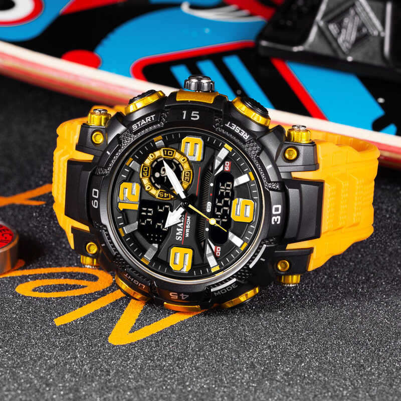 ▣ SMAEL Top นาฬิกาหรูหราผู้ชายนาฬิกากันน้ำผู้ชายนาฬิก