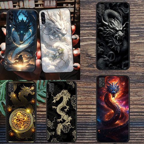 นุ่มสีดํา Redmi 8 8A 9 9A 9C 9T 9C NFC S2 10 K50 K50 pro A2 มังกรเคสโทรศัพท์