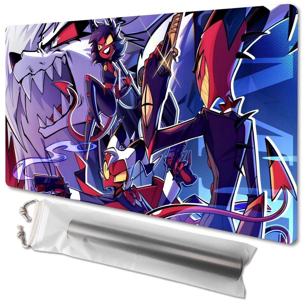 Helluva Boss Mousepad แผ่นรองเมาส์สําหรับเล่นเกมขนาดใหญ่ LockEdge หนาแป้นพิมพ์คอมพิวเตอร์โต๊ะโต๊ะ - รูปที่ 3