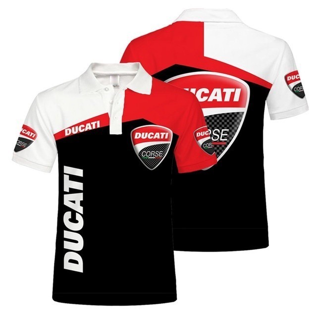 เสื้อโปโลลําลอง พิมพ์ลายดิจิทัล DUCATI แฟชั่นฤดูร้อน สําหรับผู้ชาย