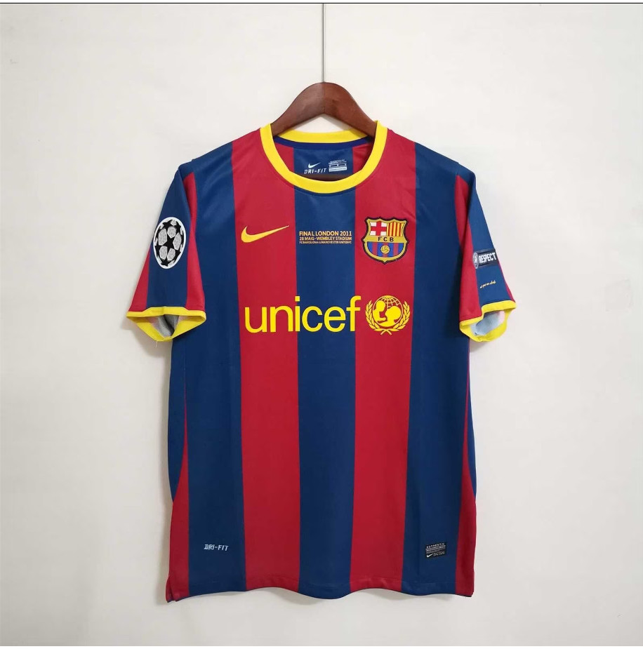 เสื้อกีฬาแขนสั้น ลายทีม Messi's number 10 สําหรับแชมป์บาร์เซโลน่า 1011 เสื้อกีฬาแขนสั้น ลายทีมชาติฟุตบอลชั้นนํา สไตล์เรโทร คลาสสิก 1011