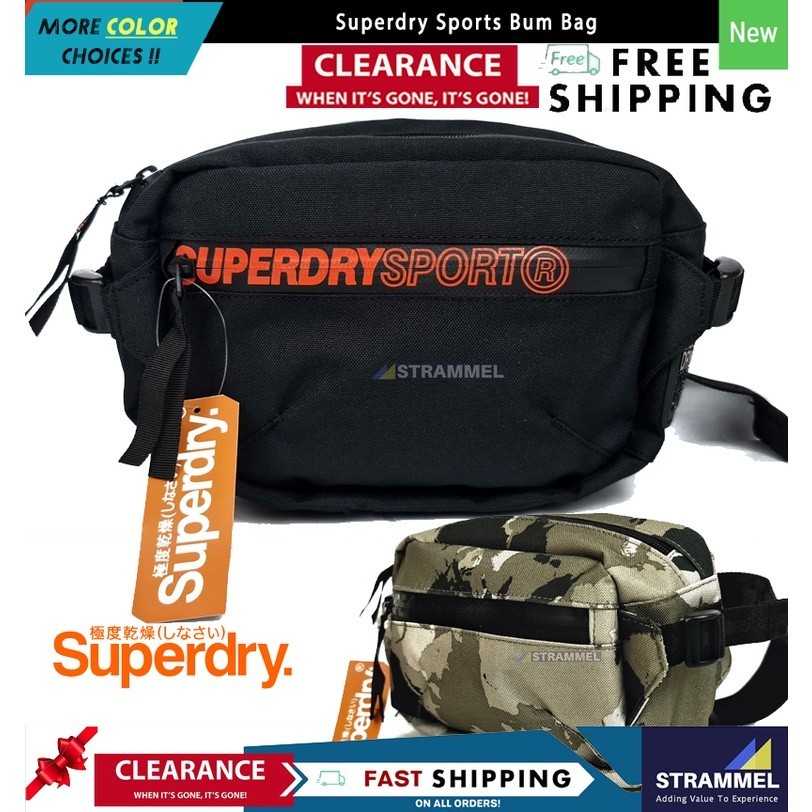 SUPERDRY กระเป๋าคาดเอว ขนาดใหญ่ จุของได้เยอะ สไตล์สปอร์ต สําหรับผู้ชาย