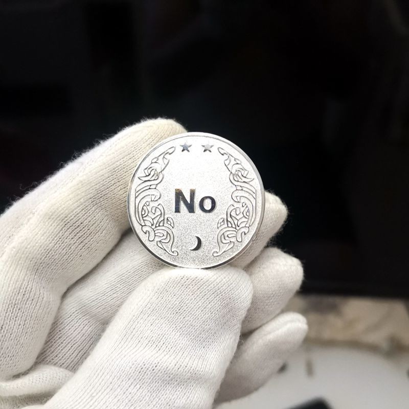 ♞Frosted Brass Version YES Or NO Decision Coin Lucky Coin Props