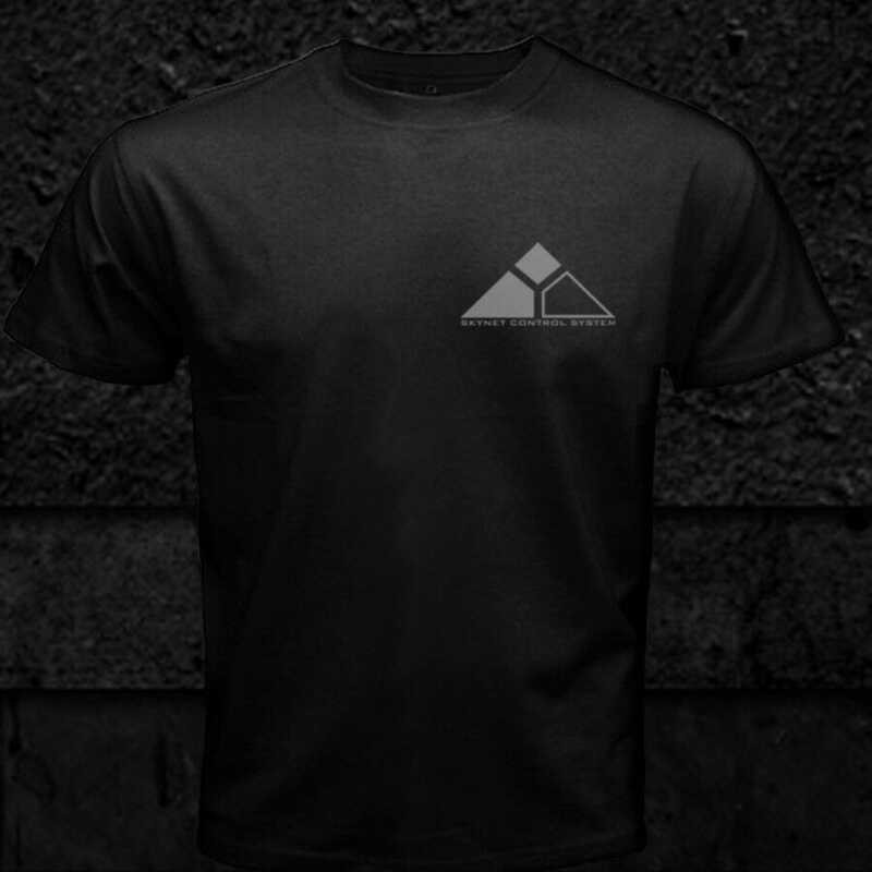 ❤️ Terminator Shirt Cyberdyne Systems Skynet ระบบควบคุมด้านหน้าด้านข้