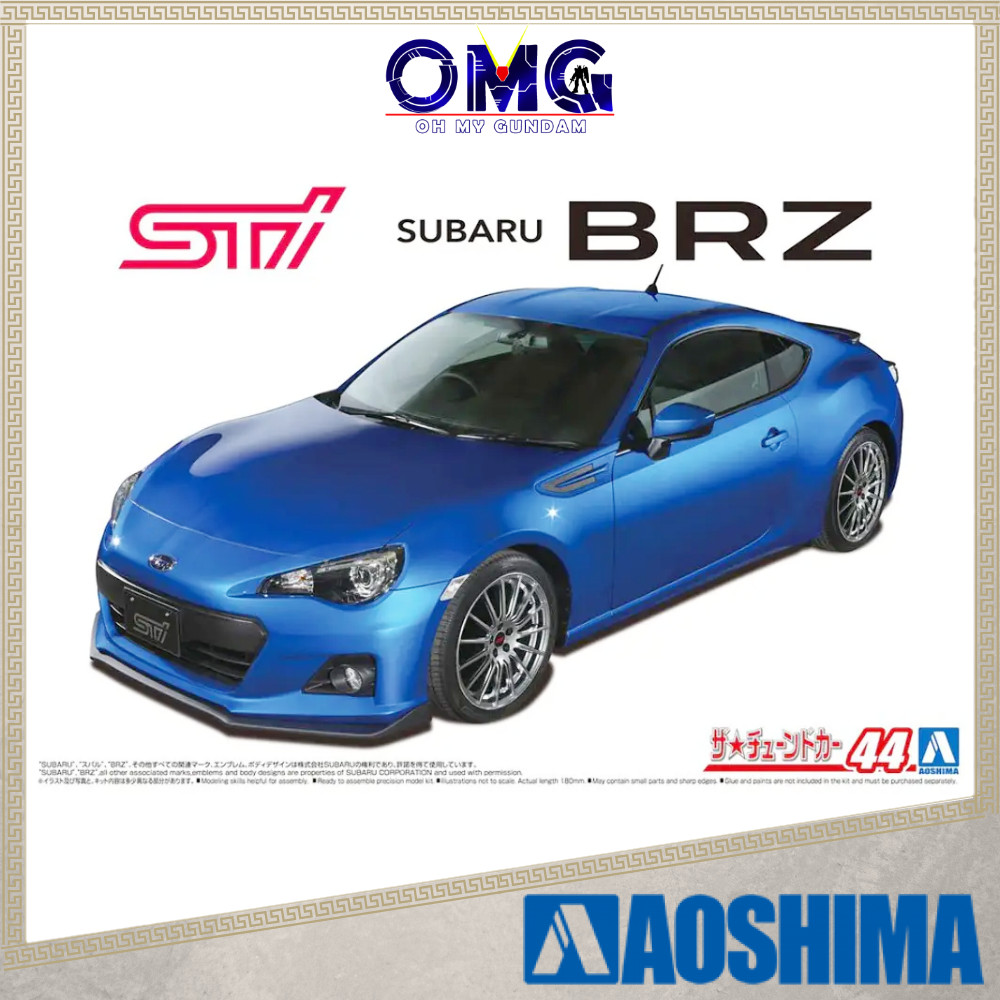 Aoshima 1/24 Subaru BRZ STI ZC6 2012 เบอร์ 44 05946 รถของเล่นโมเดลรถ Plamo ชุดโมเดลรถ Kereta หลักรถ 