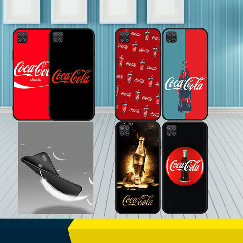 เคสโทรศัพท์มือถือแบบนิ่ม ลาย Coca Cola D สีดํา สําหรับ Samsung Galaxy A02 M02 A03S A10 A10S A20 A30 A20S A40S A70