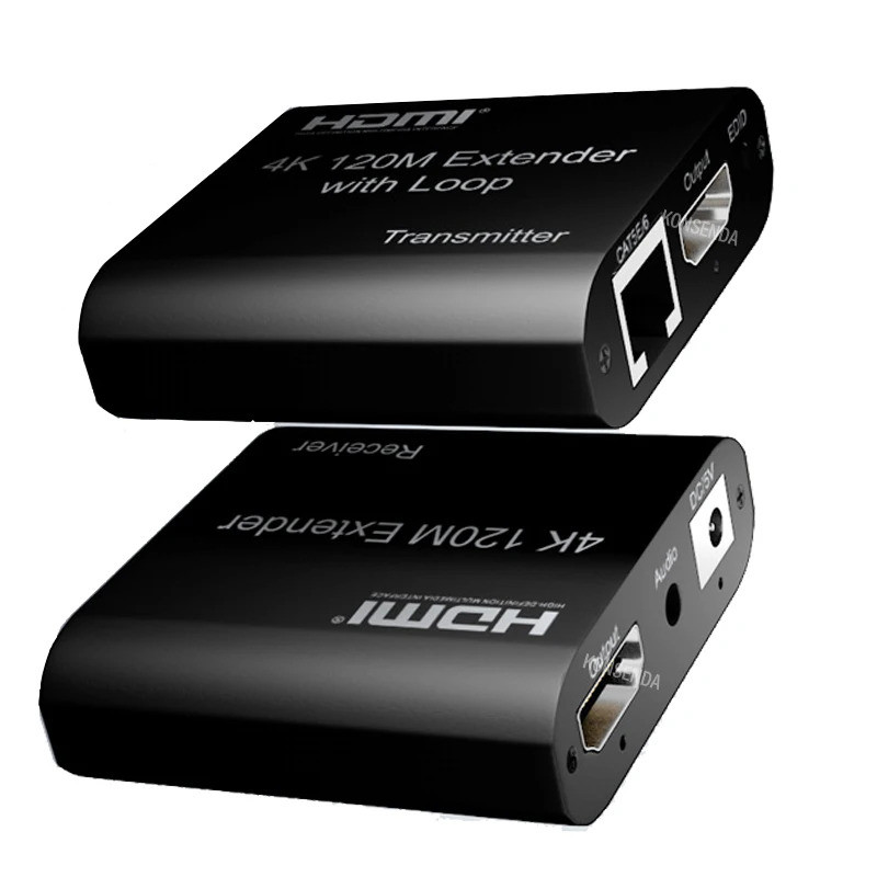 4K HDMI Extender 120M กว่า Rj45 CAT5e/6 vs 1080P 60M HDMI to Ethernet Rj45 Video Extender เสียง EDID