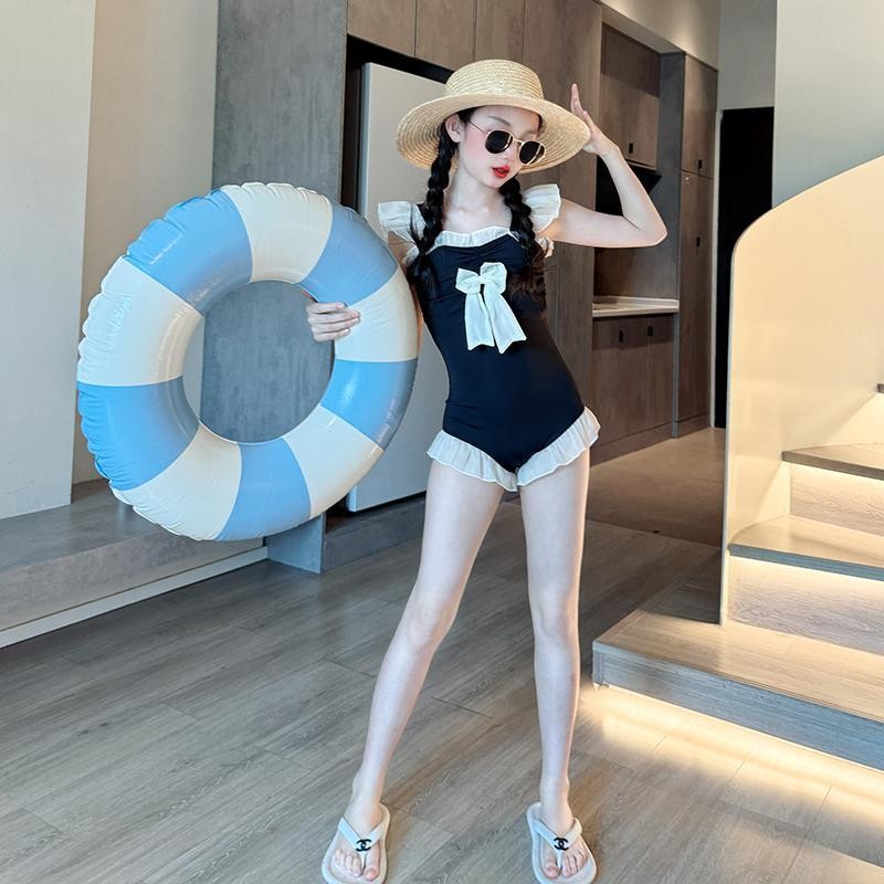 {สินค้าใหม่} ชุดว่ายน้ําเด็กผู้หญิง Summer New Style Premium Black Bow ชุดว่ายน้ํา (12-50kg)