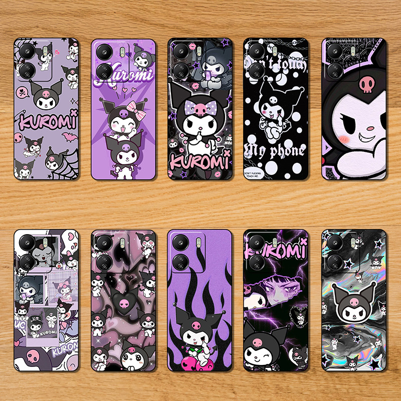 แฟชั่นนุ่มสีดําเคสโทรศัพท์สําหรับXiaomi POCO X5 M6 PRO C31 C40 C55 C65 WA25 Kuromiพิมพ์เคสโทรศัพท์ป้