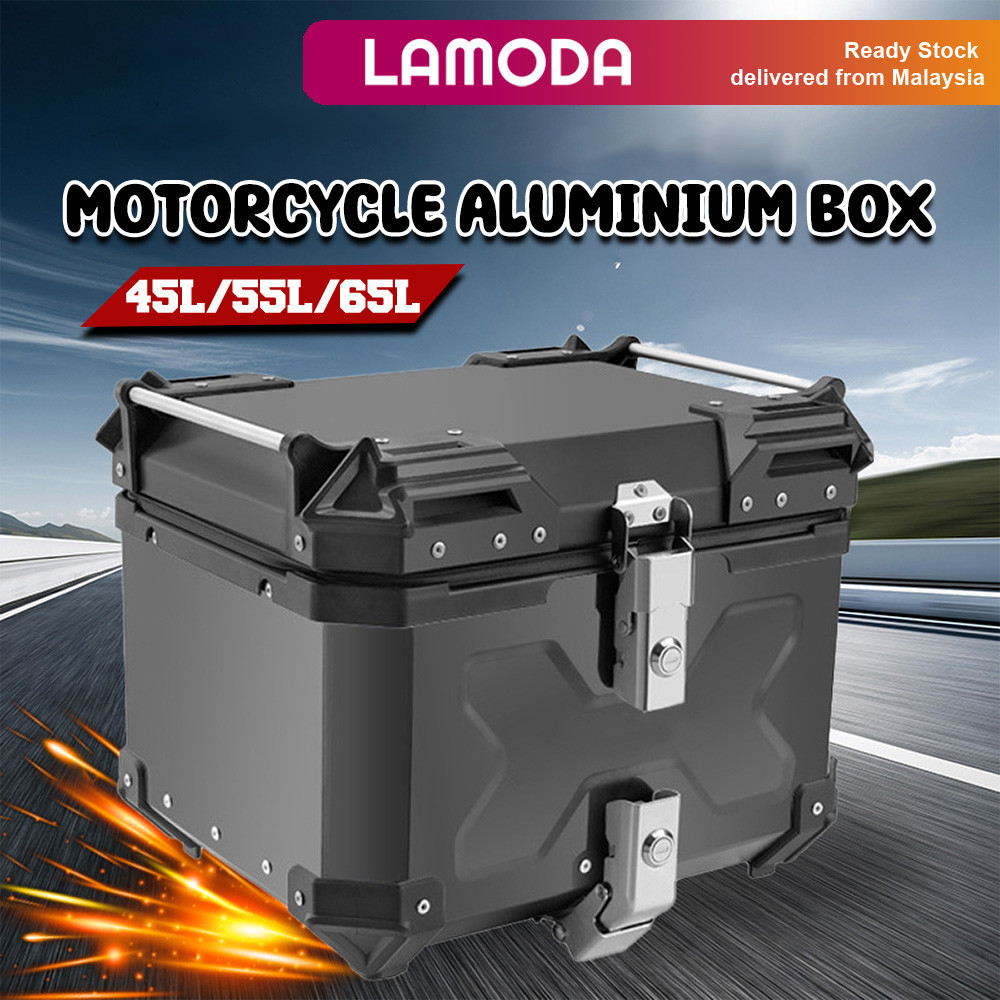 [45L-65L][Lamoda]ALUMINIUM BOX Tail Box X Design Kotak Motosikal Peti ALUMINIUM Box Motorcycle